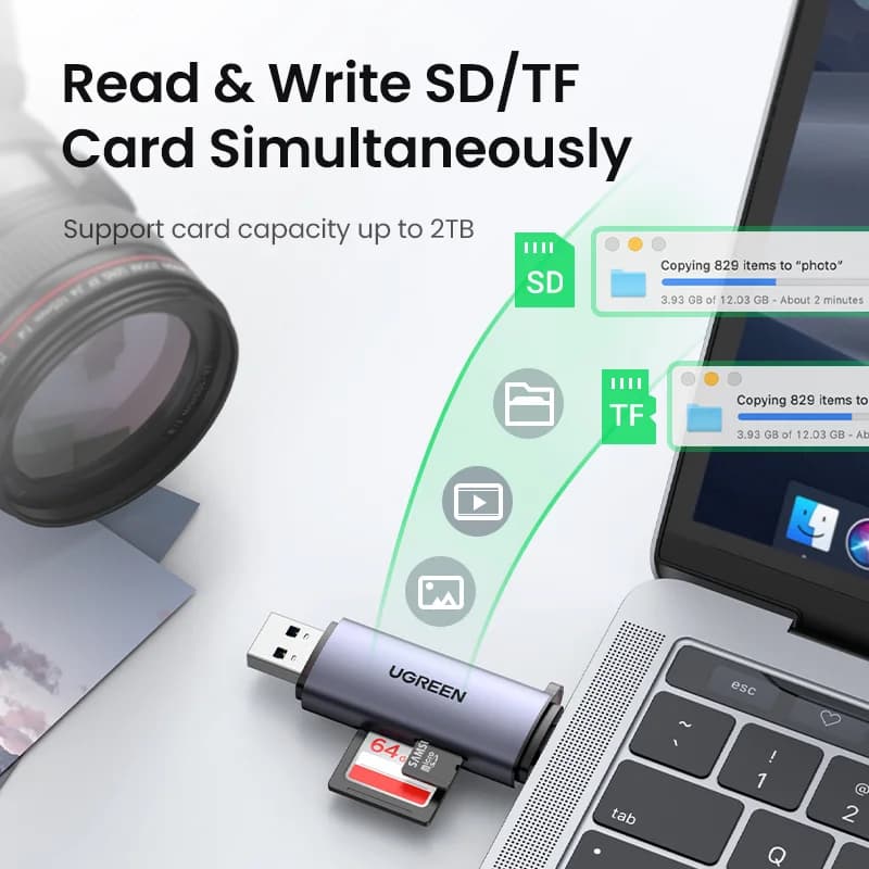 Đầu đọc thẻ SD/MicroSD USB 3.0 & USB-C