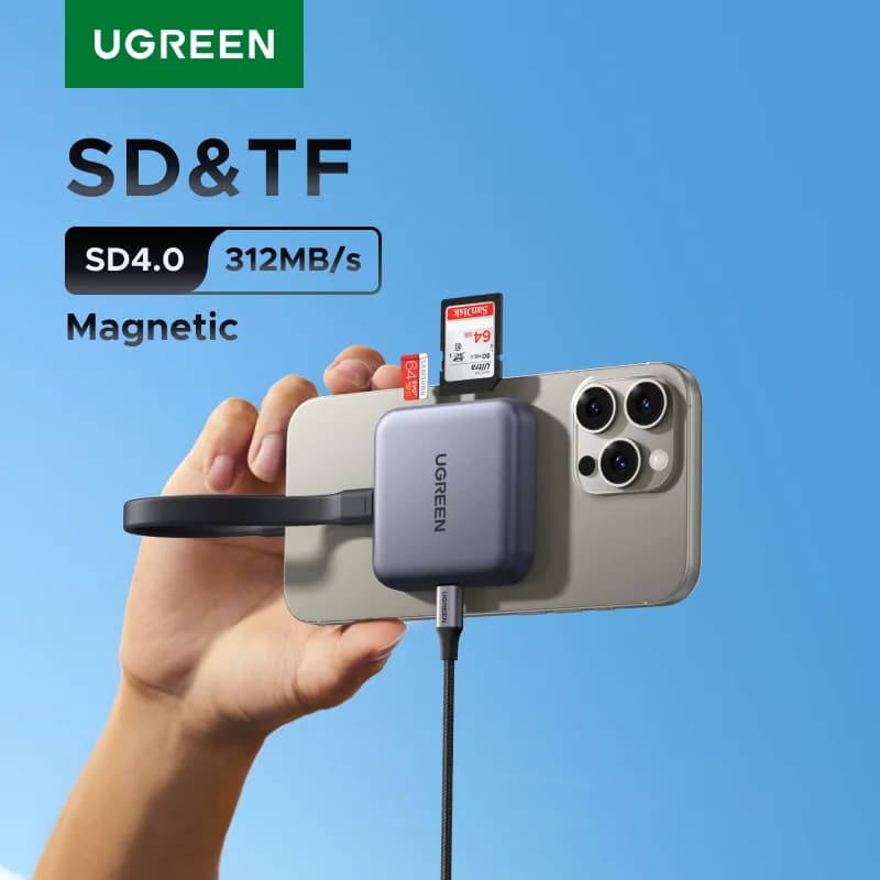 Đầu đọc thẻ SD và TF USB-C nam châm, 312MB/s
