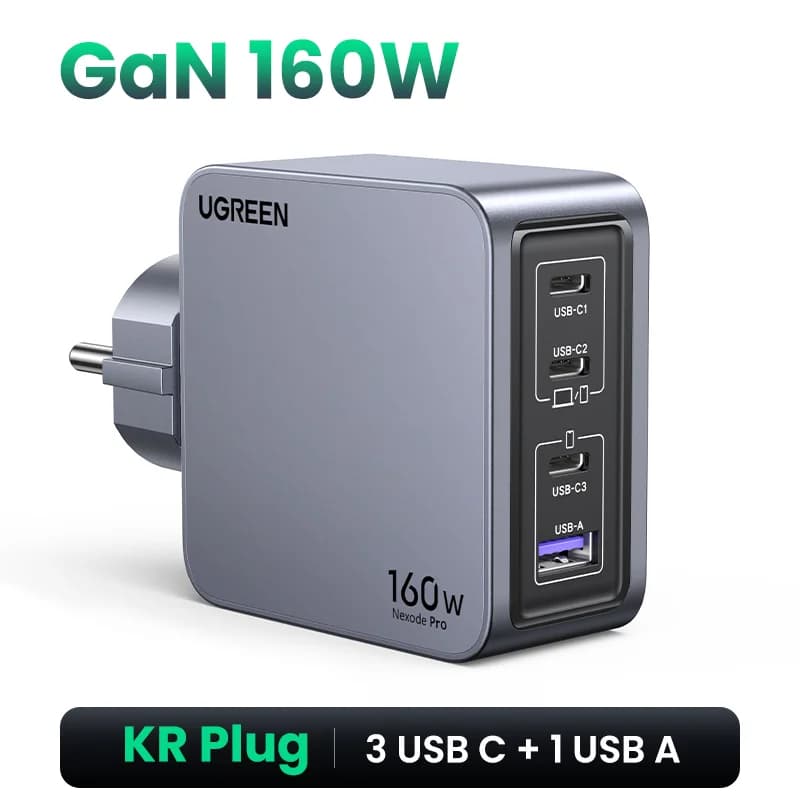 Sạc GaN USB-C 160W Phích cắm Hàn Quốc