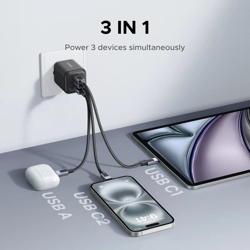 Sạc tường GaN USB-C 45W, phích cắm EU
