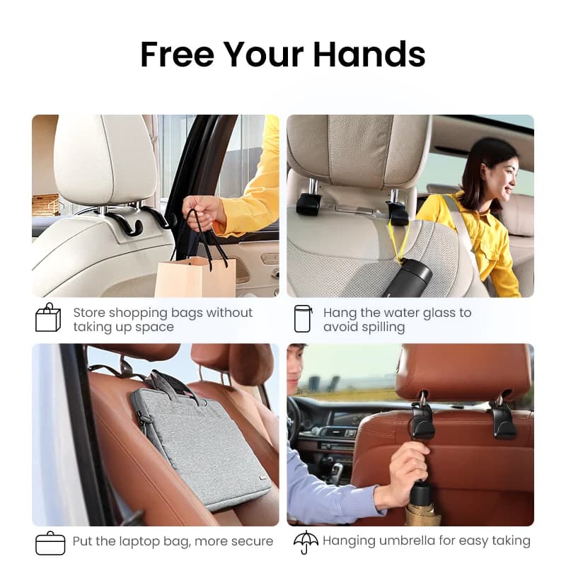 Bộ 2 móc treo tựa đầu ghế sau ô tô điều chỉnh được