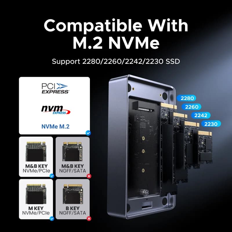 Vỏ ổ cứng SSD M.2 NVMe USB4, 40Gbps, Thunderbolt