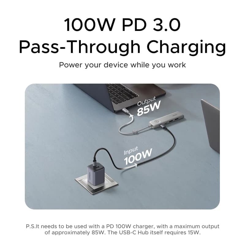 Hub USB-C HDMI 4K, Truyền Dữ Liệu 10Gbps, Khóa Màn Hình