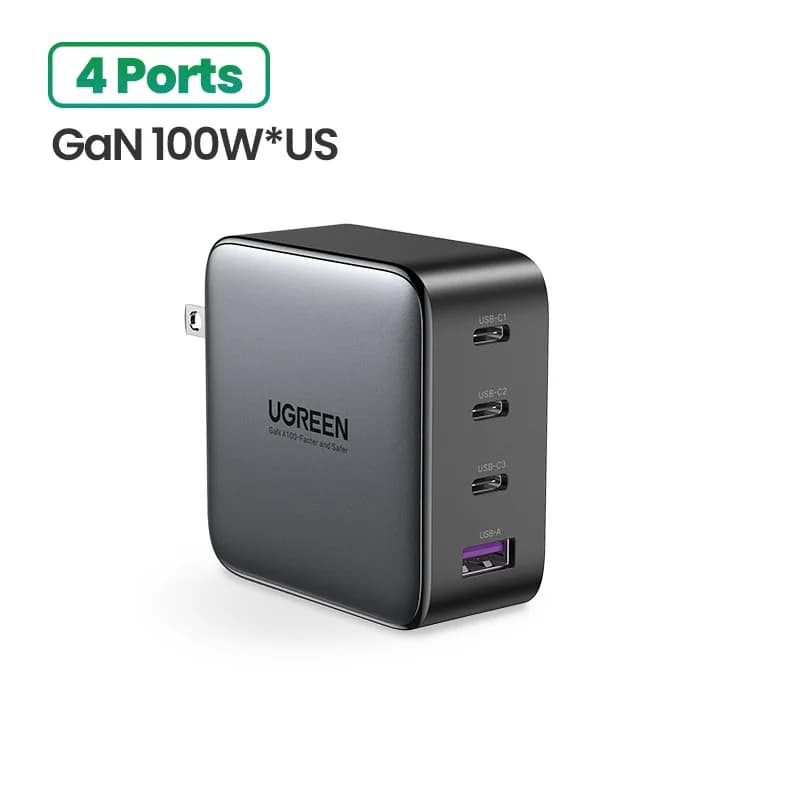 Sạc nhanh GaN USB-C 100W đầu cắm US