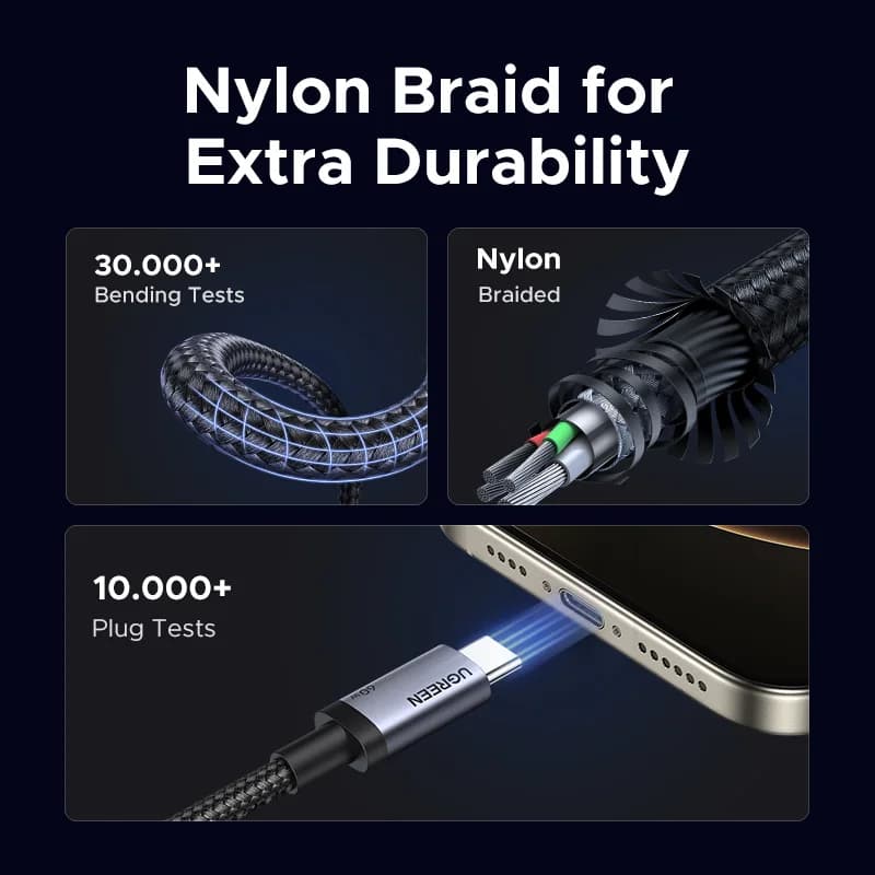 Bộ 2 dây cáp USB-C sang USB-C, sạc nhanh PD 60W