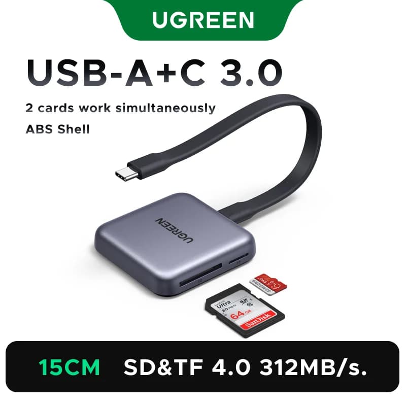 Đầu đọc thẻ SD và TF USB-C nam châm, 312MB/s