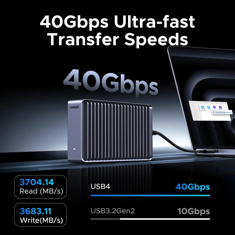 Vỏ ổ cứng SSD M.2 NVMe USB4, 40Gbps, Thunderbolt