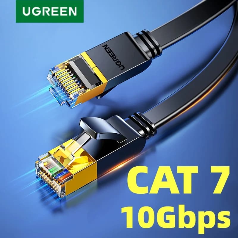 Cáp mạng Ethernet dẹt Cat 7, dây LAN STP 10Gbps