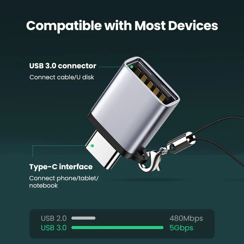 Adapter chuyển đổi USB-C sang USB 3.0, Thunderbolt 3 OTG
